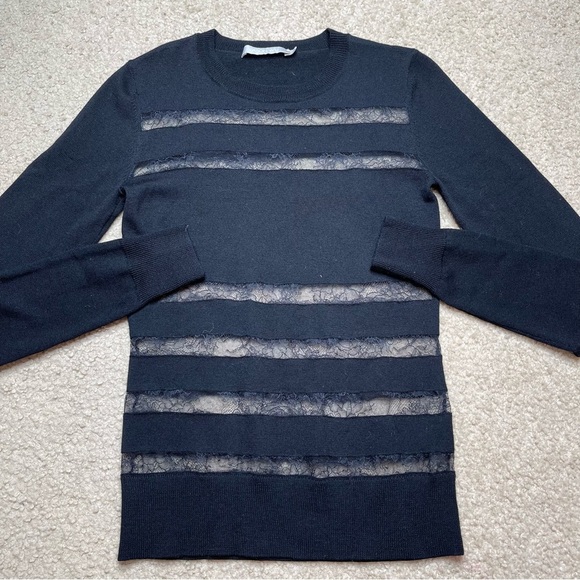 Jason Wu Lace Stripe Sweater - Picture 1 of 4